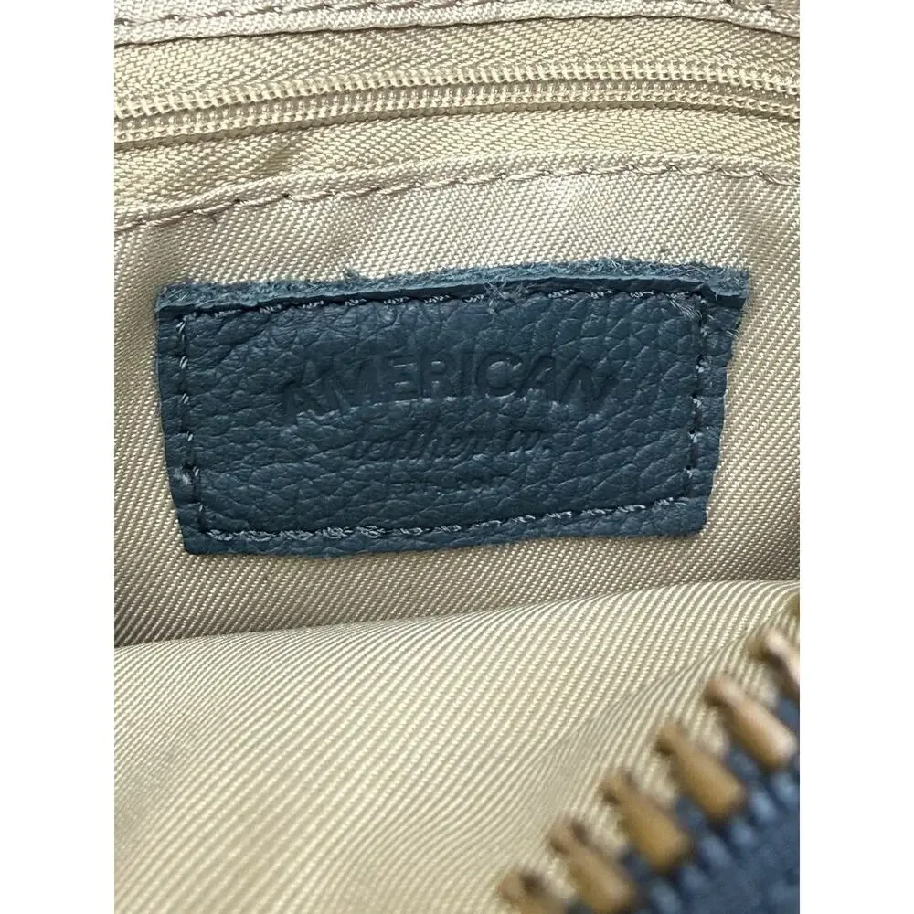 American Leather Co. Cleveland Mini Crossbody Dark Teal Pebbled Leather Zip Bag
